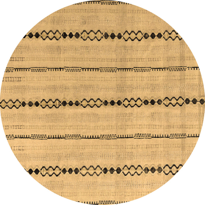 Round Abstract Brown Modern Rug, abs4818brn