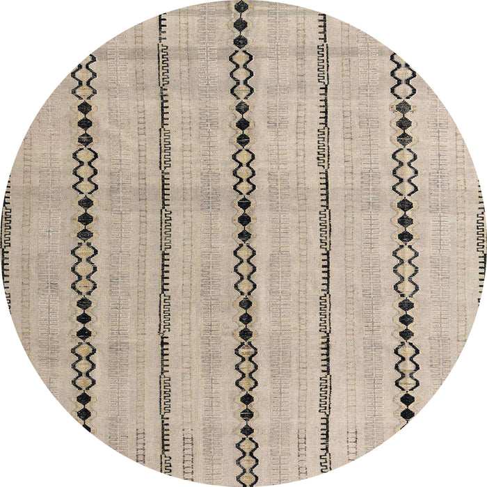 Round Machine Washable Abstract Brown Rug, wshabs4818