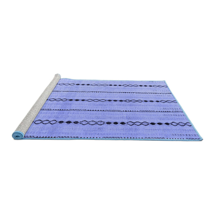 Sideview of Machine Washable Abstract Blue Modern Rug, wshabs4818blu
