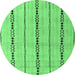 Round Abstract Emerald Green Modern Rug, abs4818emgrn