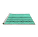 Sideview of Machine Washable Abstract Turquoise Modern Area Rugs, wshabs4818turq