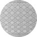 Round Abstract Gray Modern Rug, abs4819gry