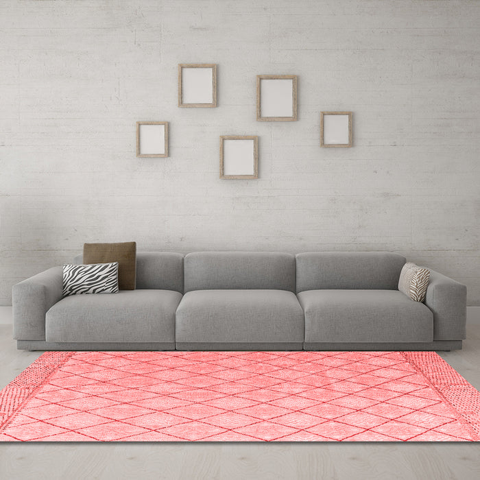 Modern Red Washable Rugs