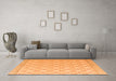 Machine Washable Abstract Orange Modern Area Rugs in a Living Room, wshabs4819org