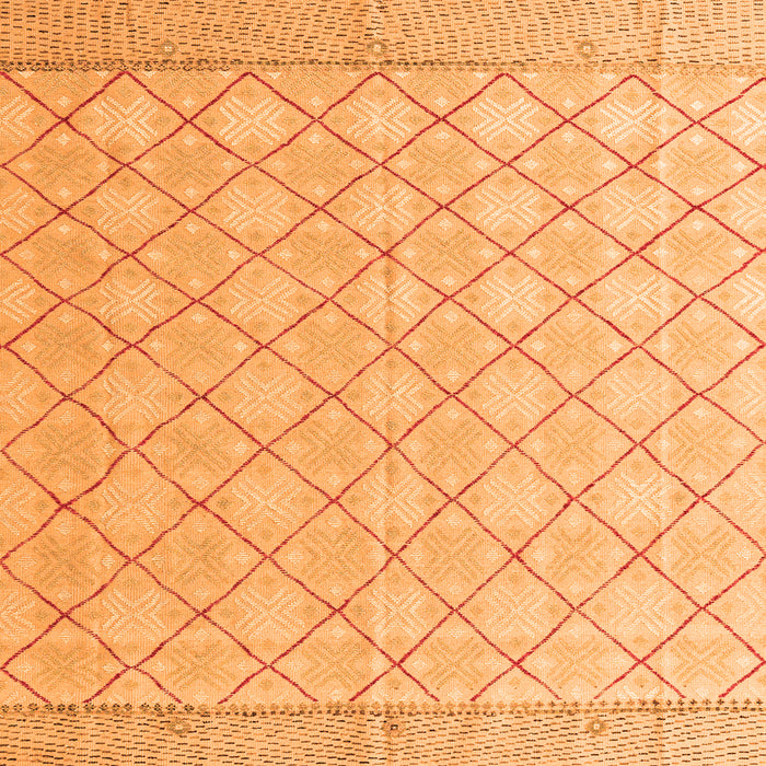 Square Machine Washable Abstract Orange Modern Area Rugs, wshabs4819org