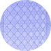 Round Abstract Blue Modern Rug, abs4819blu