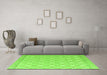 Machine Washable Abstract Green Modern Area Rugs in a Living Room,, wshabs4819grn