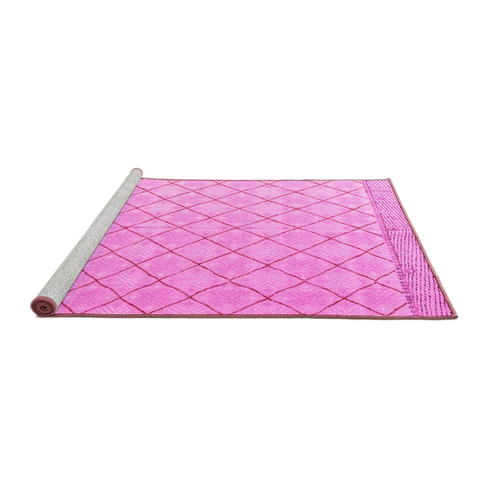 Sideview of Machine Washable Abstract Pink Modern Rug, wshabs4819pnk