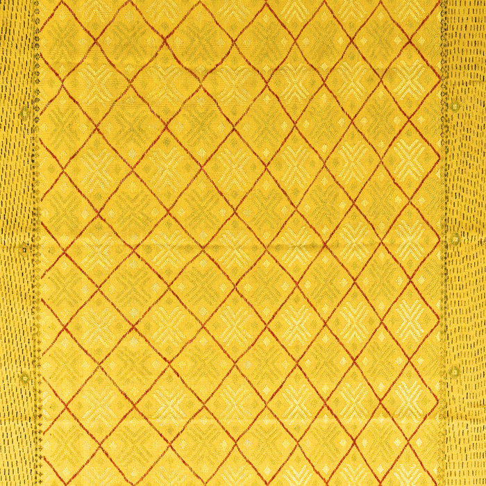 Square Machine Washable Abstract Yellow Modern Rug, wshabs4819yw