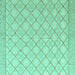 Square Machine Washable Abstract Turquoise Modern Area Rugs, wshabs4819turq