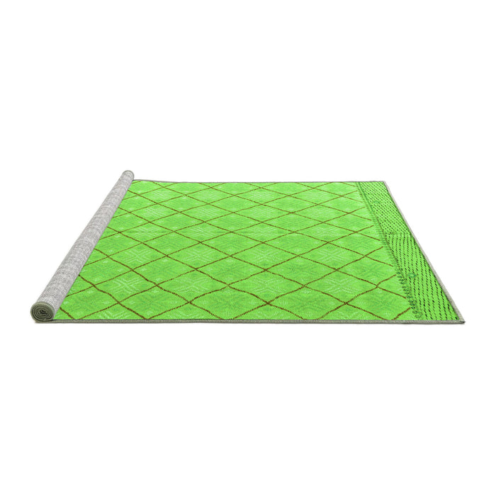 Sideview of Machine Washable Abstract Green Modern Area Rugs, wshabs4819grn