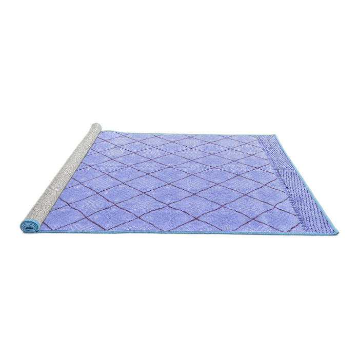 Sideview of Machine Washable Abstract Blue Modern Rug, wshabs4819blu