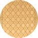 Round Abstract Brown Modern Rug, abs4819brn