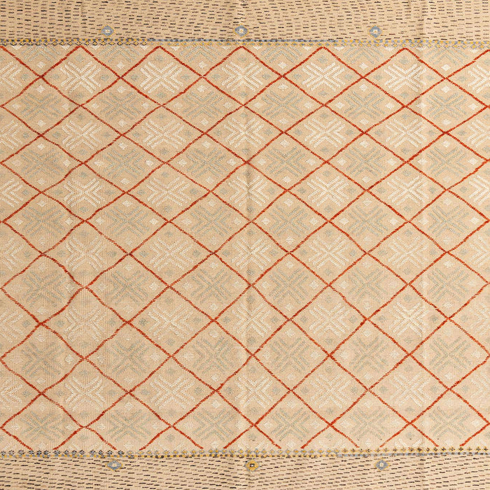 Square Abstract Yellow Modern Rug, abs4819