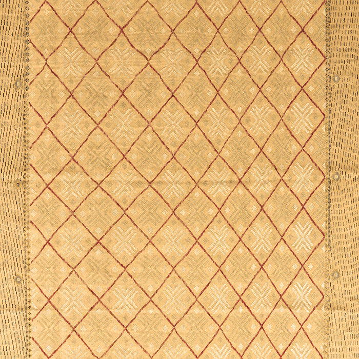 Square Machine Washable Abstract Brown Modern Rug, wshabs4819brn