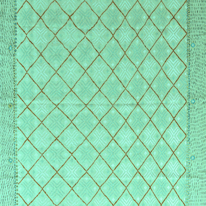 Square Abstract Turquoise Modern Rug, abs4819turq