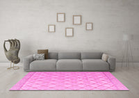 Machine Washable Abstract Pink Modern Rug, wshabs4819pnk