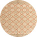 Round Abstract Yellow Modern Rug, abs4819