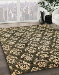 Abstract Chocolate Brown Modern Rug, abs481