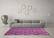 Machine Washable Abstract Pink Modern Rug in a Living Room, wshabs481pnk