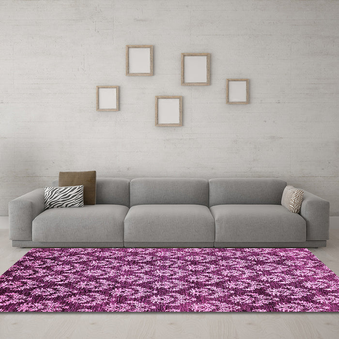 Machine Washable Abstract Pink Modern Rug in a Living Room, wshabs481pnk