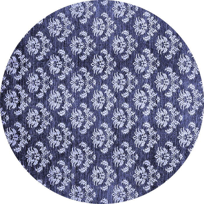 Round Abstract Blue Modern Rug, abs481blu