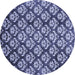 Round Abstract Blue Modern Rug, abs481blu