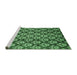 Sideview of Machine Washable Abstract Emerald Green Modern Area Rugs, wshabs481emgrn