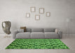 Machine Washable Abstract Green Modern Area Rugs in a Living Room,, wshabs481grn