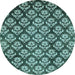 Round Abstract Light Blue Modern Rug, abs481lblu