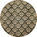 Round Abstract Chocolate Brown Modern Rug, abs481