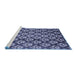 Sideview of Machine Washable Abstract Blue Modern Rug, wshabs481blu