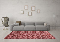 Machine Washable Abstract Red Modern Rug, wshabs481red