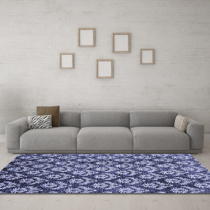 Machine Washable Abstract Blue Modern Rug in a Living Room, wshabs481blu