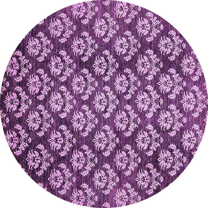 Round Abstract Purple Modern Rug, abs481pur