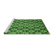 Sideview of Machine Washable Abstract Green Modern Area Rugs, wshabs481grn