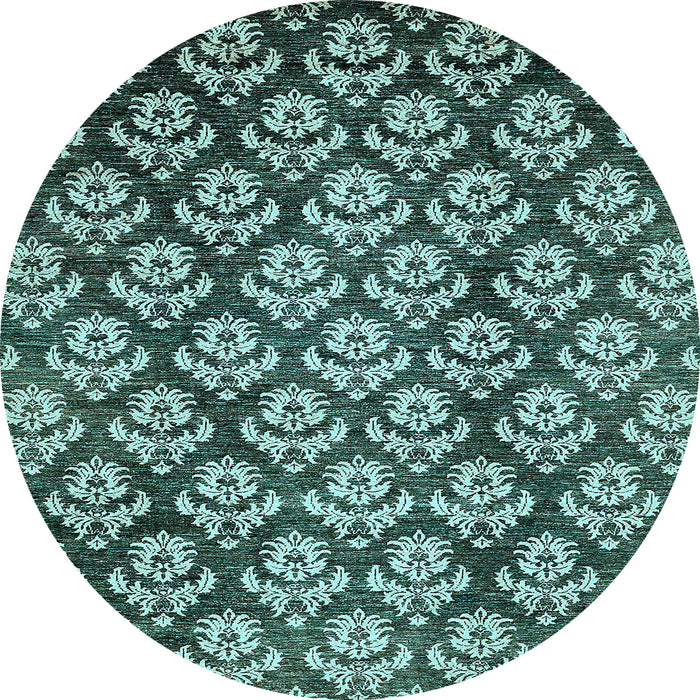Round Machine Washable Abstract Light Blue Modern Rug, wshabs481lblu