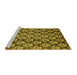 Sideview of Machine Washable Abstract Yellow Modern Rug, wshabs481yw