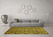 Machine Washable Abstract Yellow Modern Rug in a Living Room, wshabs481yw