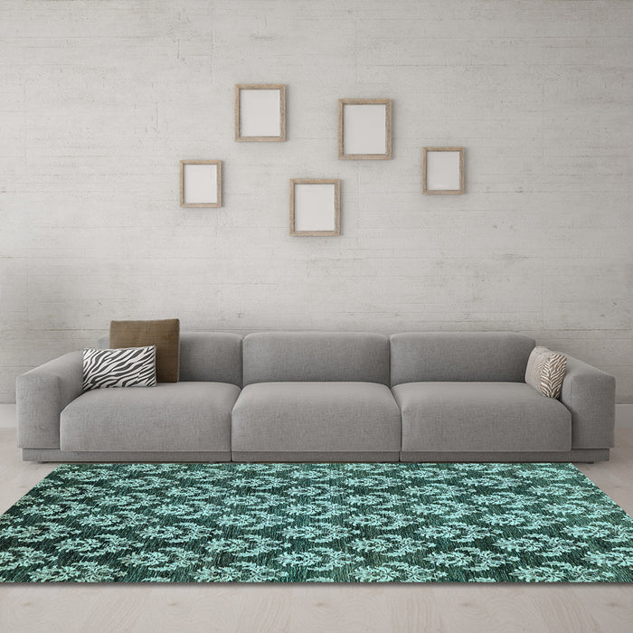Machine Washable Abstract Light Blue Modern Rug in a Living Room, wshabs481lblu