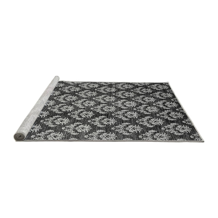 Sideview of Machine Washable Abstract Gray Modern Rug, wshabs481gry