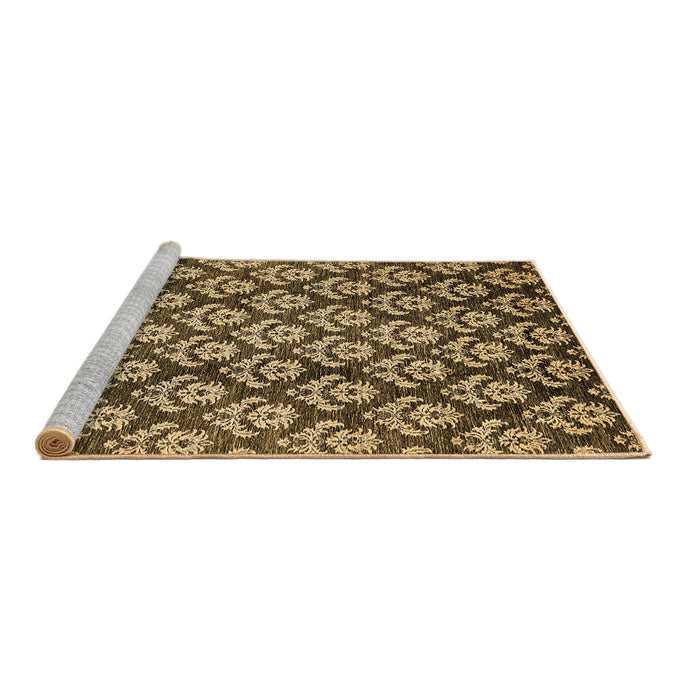 Sideview of Machine Washable Abstract Brown Modern Rug, wshabs481brn