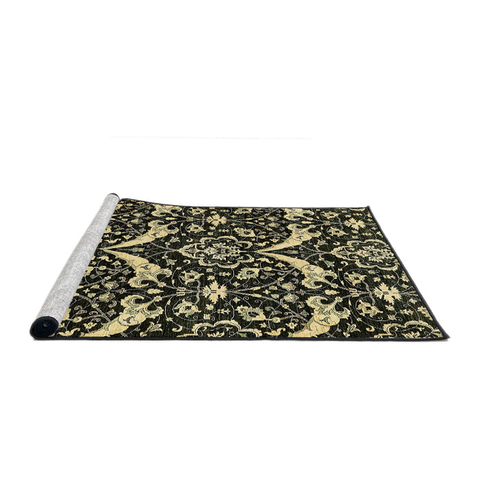Sideview of Machine Washable Abstract Black Rug, wshabs482