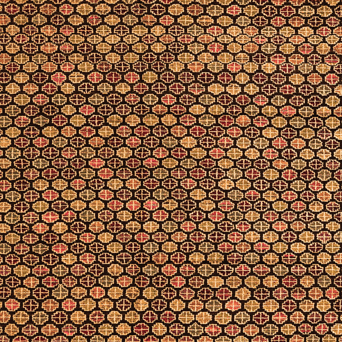 Square Abstract Orange Modern Rug, abs4820org