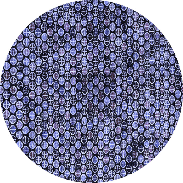 Round Abstract Blue Modern Rug, abs4820blu