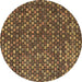 Round Machine Washable Abstract Brown Modern Rug, wshabs4820brn