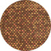 Round Abstract Orange Modern Rug, abs4820org