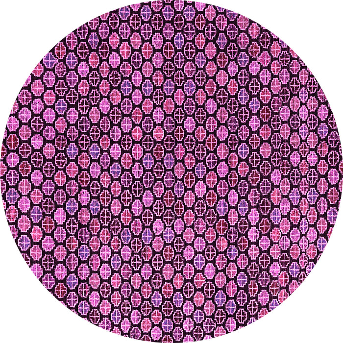 Round Abstract Pink Modern Rug, abs4820pnk