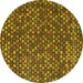 Round Machine Washable Abstract Yellow Modern Rug, wshabs4820yw