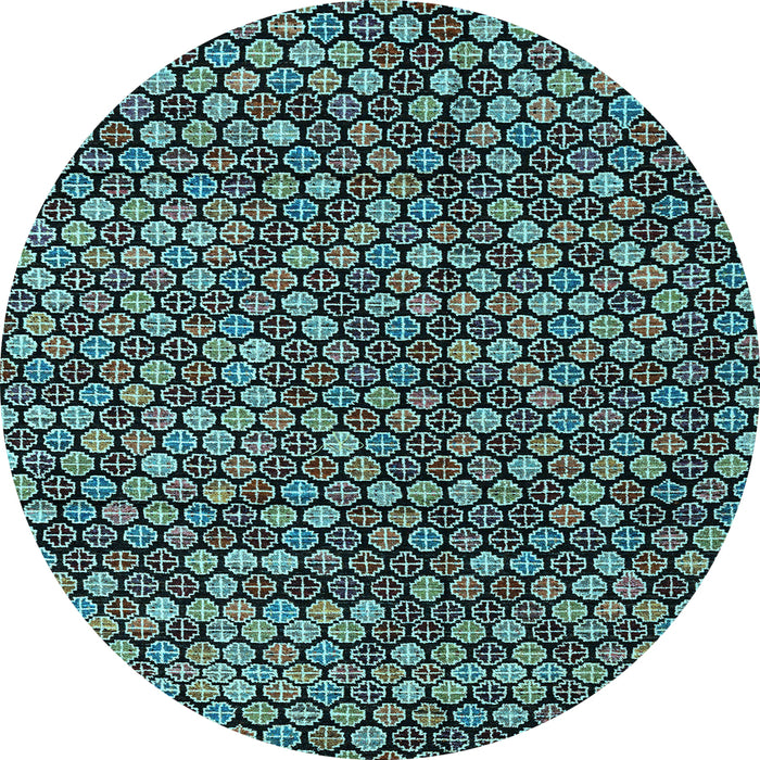 Round Machine Washable Abstract Light Blue Modern Rug, wshabs4820lblu
